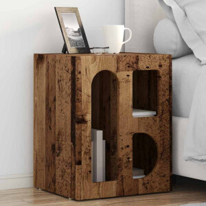 vidaXL Nachtkastje ELST 2 st Oudhout 40 x 35 x 50 cm Bewerkt hout