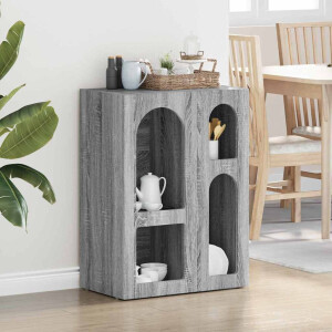 vidaXL Dressoir ELST Grijs Sonoma 59 x 35 x 80.5 cm Bewerkt hout