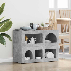 vidaXL Dressoir ELST Beton Grijs 80,5 x 35 x 59 cm Bewerkt hout