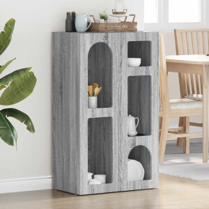 vidaXL Dressoir ELST Grijs Sonoma 59 x 35 x 100,5 cm Bewerkt hout