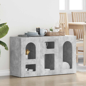 vidaXL Dressoir ELST Beton Grijs 100 x 35 x 59 cm Bewerkt hout
