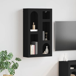 vidaXL Hangkast met plank ELST Zwart 59 x 20 x 100 cm Bewerkt hout