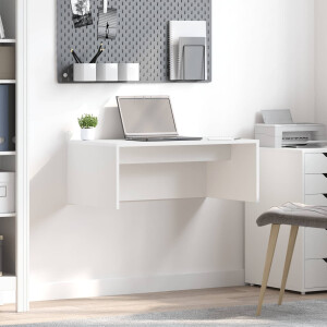 vidaXL Wandbureau Wandgemonteerd Wit 80 x 45 x 30 cm Bewerkt hout