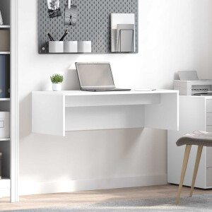 vidaXL Wandbureau Wandgemonteerd Wit 100 x 45 x 30 cm Bewerkt hout