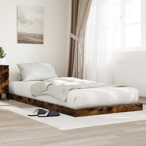 vidaXL Vloer bedframe Gerookt eiken 80 x 200 cm Bewerkt hout