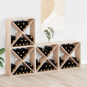 vidaXL Wijnrek 4 pcs Naturel 62 x 25 x 62 cm Massief grenenhout