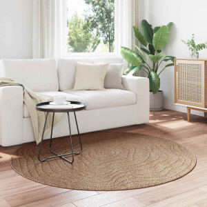 vidaXL Vloerkleden Rond Moiré AGIRA Naturel Ø 200 CM Polyester
