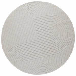 vidaXL Vloerkleden Rond PALMERAS Crème Ø 200 CM Polyester