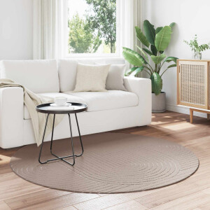 vidaXL Vloerkleden Rond PALMERAS Beige Ø 160 CM Polyester