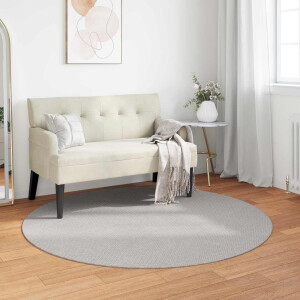 vidaXL Vloerkleden Rond LUGO Crème en Grijs Ø 200 CM Polyester