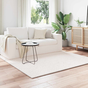 vidaXL Vloerkleden Vierkant SIROLO Crème 240 x 240 cm Polyester