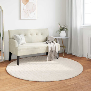 vidaXL Vloerkleden Rond SIROLO Crème Ø 160 CM Polyester