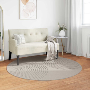 vidaXL Vloerkleden Rond GALATI Crème Ø 160 CM Polyester