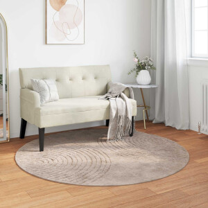 vidaXL Vloerkleden Rond GALATI Beige Ø 160 CM Polyester