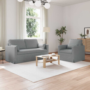 vidaXL Bankstel 2 pcs Lichtgrijs 158 x 78 x 80 cm Stof