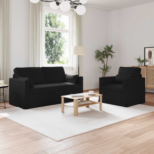 vidaXL Bankstel 2 pcs Zwart 158 x 78 x 80 cm Stof
