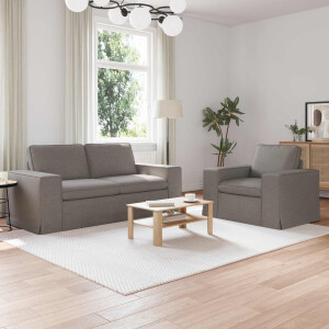 vidaXL Bankstel 2 pcs Taupe 182 x 80 x 82 cm Stof