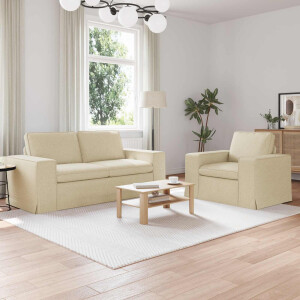 vidaXL Bankstel 2 pcs Crème 182 x 80 x 82 cm Stof