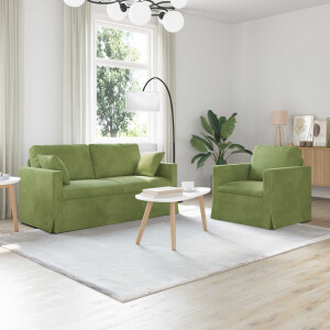 vidaXL Bankstel 2 pcs Lichtgroen 158 x 78 x 80 cm Fluweel