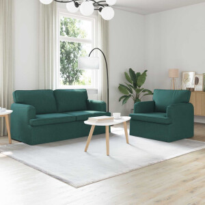 vidaXL Bankstel 2 pcs Donkergroen 162 x 80 x 85 cm Stof