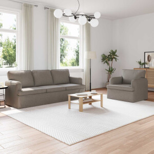 vidaXL Bankstel 2 pcs Taupe 201 x 80 x 85 cm Stof