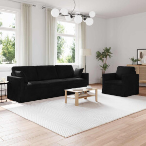 vidaXL Bankstel 2 pcs Zwart Fluweel