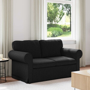 vidaXL Bank Zwart 155 x 82 x 80 cm Stof