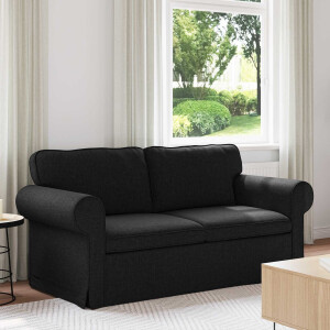 vidaXL Bank Zwart 175 x 82 x 80 cm Stof