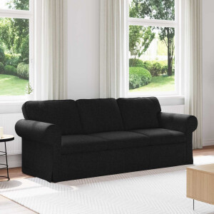 vidaXL Bank Zwart 215 x 82 x 80 cm Stof