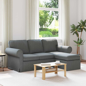 vidaXL Bank Donkergrijs 215 x 138 x 80 cm Stof