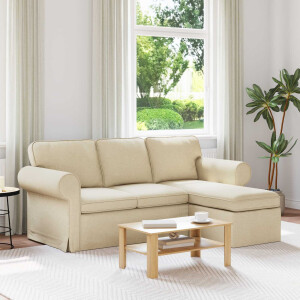 vidaXL Bank Crème 195 x 138 x 80 cm Stof