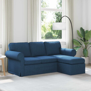 vidaXL Bank Blauw 215 x 138 x 80 cm Stof