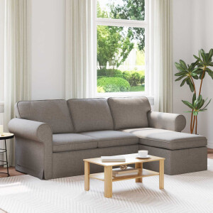 vidaXL Bank Taupe 215 x 138 x 80 cm Stof