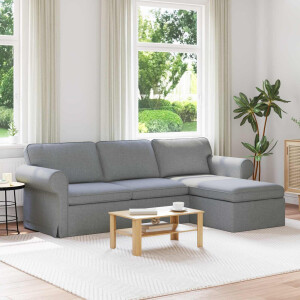 vidaXL Bank Lichtgrijs 245 x 138 x 80 cm Stof