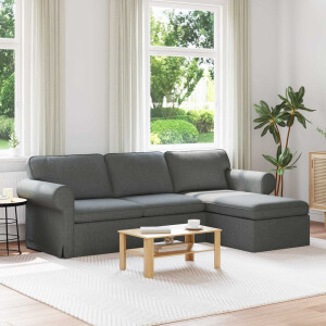 vidaXL Bank Donkergrijs 215 x 138 x 80 cm Stof
