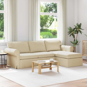 vidaXL Bank Crème 245 x 138 x 80 cm Stof