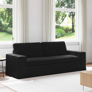 vidaXL Bank Zwart 222 x 80 x 82 cm Stof