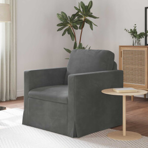 vidaXL Bank Donkergrijs 78 x 78 x 80 cm Fluweel