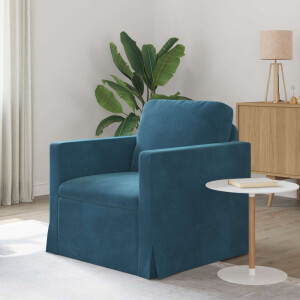 vidaXL Bank Blauw 78 x 78 x 80 cm Fluweel