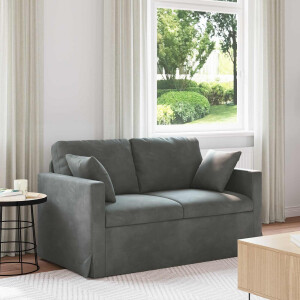 vidaXL Bank Donkergrijs 138 x 78 x 80 cm Fluweel