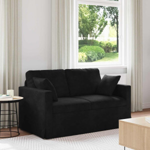 vidaXL Bank Zwart 138 x 78 x 80 cm Fluweel