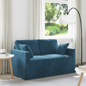 vidaXL Bank Blauw 138 x 78 x 80 cm Fluweel