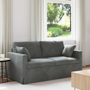 vidaXL Bank Donkergrijs 158 x 78 x 80 cm Fluweel