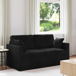 vidaXL Bank Zwart 158 x 78 x 80 cm Fluweel