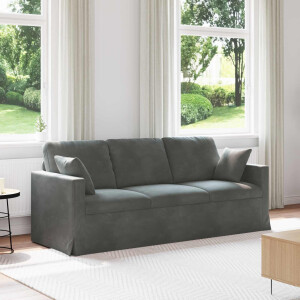 vidaXL Bank Donkergrijs 198 x 78 x 80 cm Fluweel