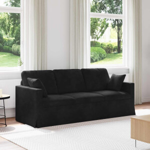 vidaXL Bank Zwart 198 x 78 x 80 cm Fluweel