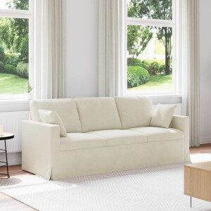 vidaXL Bank Crème 198 x 78 x 80 cm Fluweel