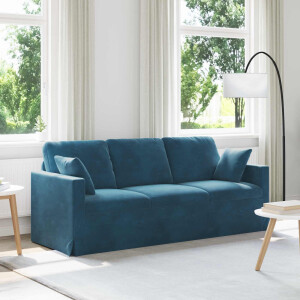 vidaXL Bank Blauw 198 x 78 x 80 cm Fluweel