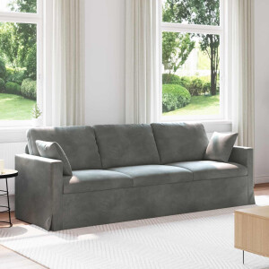 vidaXL Bank Donkergrijs 228 x 78 x 80 cm Fluweel