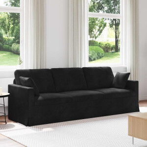 vidaXL Bank Zwart 228 x 78 x 80 cm Fluweel